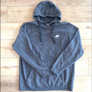 Nike Small Swoosh Gray Hoodie Sweatshirt - Size XL